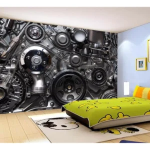 Papel De Parede 3d Carro Antigo Motor V8 Mural 7,5m² Cxr78