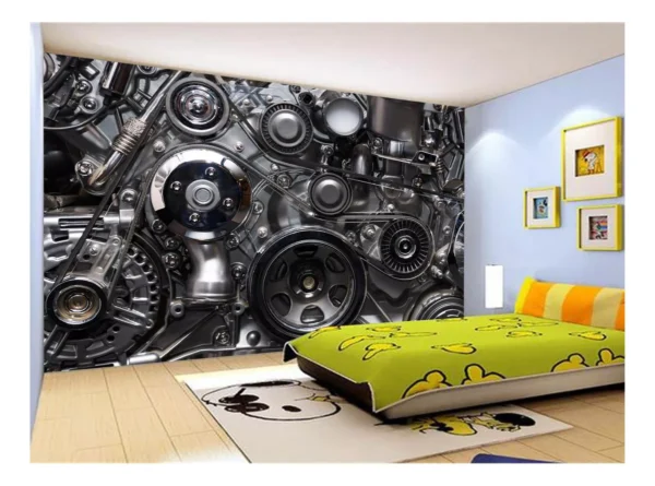 Papel De Parede 3d Carro Antigo Motor V8 Mural 7,5m² Cxr78