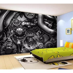 Papel De Parede 3d Carro Antigo Motor V8 Mural 7,5m² Cxr84