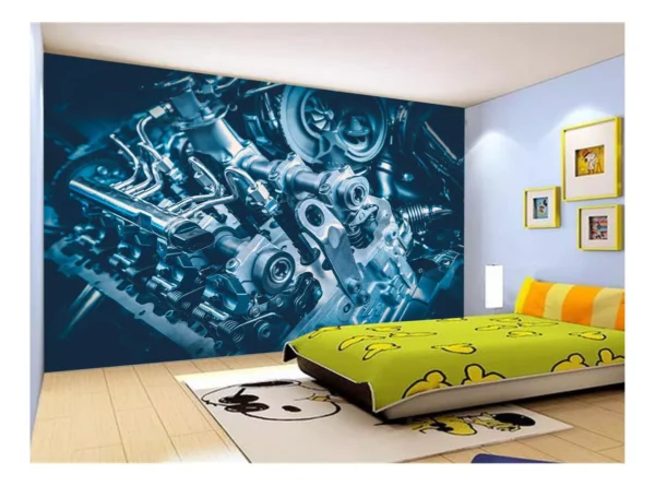 Papel De Parede 3d Carro Antigo Motor V8 Mural 7,5m² Cxr88