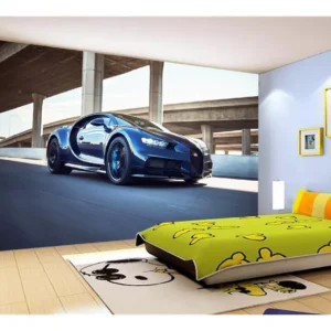 Papel De Parede 3d Carro Bugatti Chiron Pista 7,5m² Car18