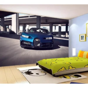 Papel De Parede 3d Carro Bugatti Chiron Pista 7,5m² Car19