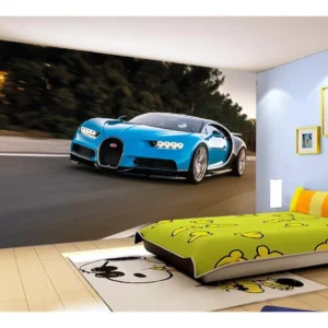 Papel De Parede 3d Carro Bugatti Chiron Pista 7,5m² Car20