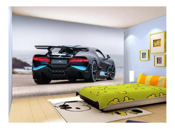 Papel De Parede 3d Carro Bugatti Divo Traseira 7,5m² Car21