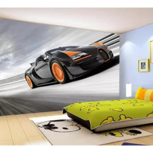 Papel De Parede 3d Carro Bugatti Veyron Pista 10m² Car07