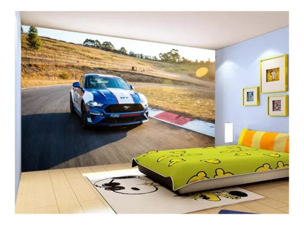 Papel De Parede 3d Carro Ford Mustang Gt Pista 7,5m² Car72