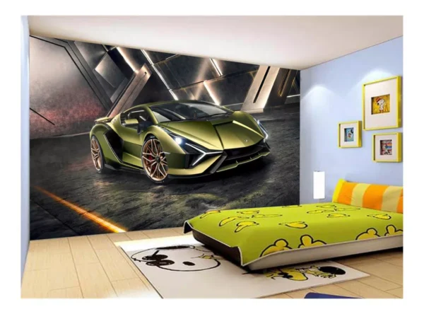 Papel De Parede 3d Carro Lamborghini V12 Sian 7,5m² Car215