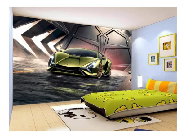 Papel De Parede 3d Carro Lamborghini V12 Sian 7,5m² Car216