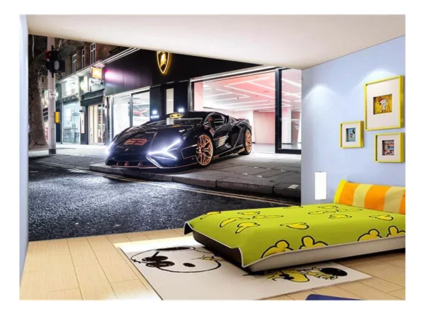 Papel De Parede 3d Carro Lamborghini V12 Sian 7,5m² Car218