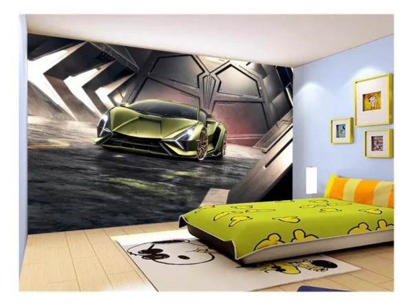 Papel De Parede 3d Carro Lamborghini V12 Sian 7,5m² Car219