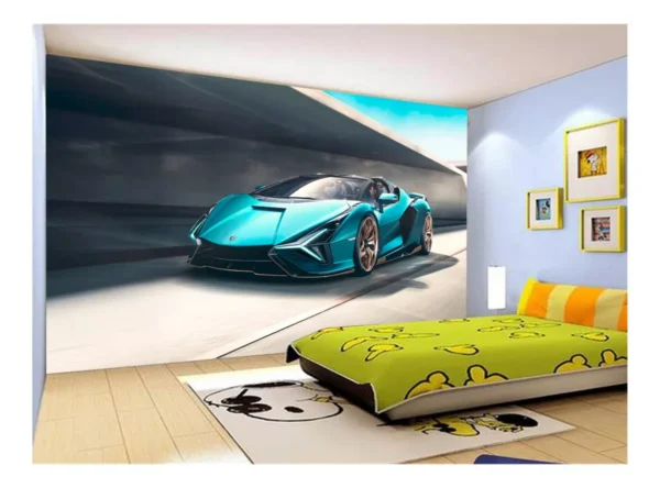 Papel De Parede 3d Carro Lamborghini V12 Sian 7,5m² Car220