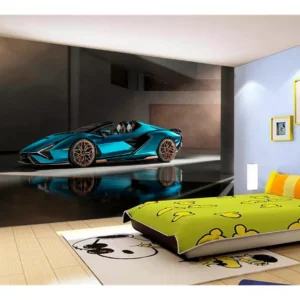 Papel De Parede 3d Carro Lamborghini V12 Sian 7,5m² Car223