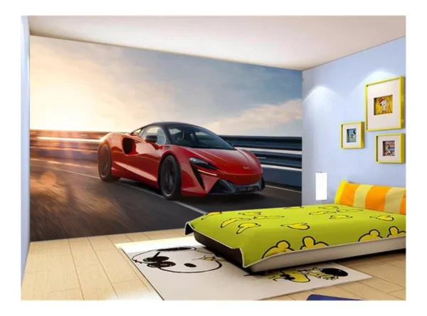 Papel De Parede 3d Carro Mc Laren Pista Super 7,5m² Car248