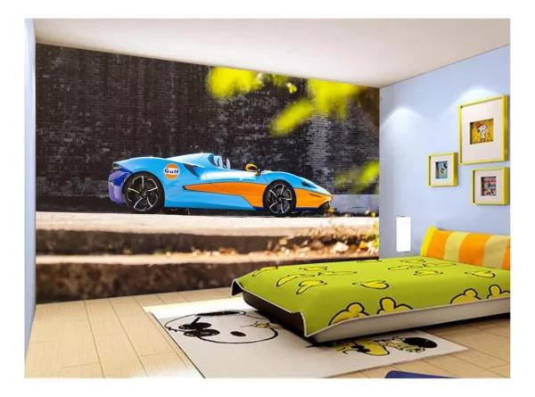 Papel De Parede 3d Carro Mc Laren Pista Super 7,5m² Car250