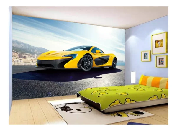 Papel De Parede 3d Carro Mc Laren Pista Super 7,5m² Car254