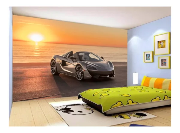 Papel De Parede 3d Carro Mc Laren Pista Super 7,5m² Car256