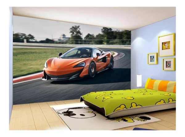 Papel De Parede 3d Carro Mc Laren Pista Super 7,5m² Car257