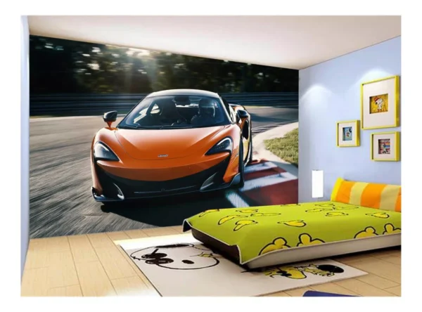 Papel De Parede 3d Carro Mc Laren Pista Super 7,5m² Car258