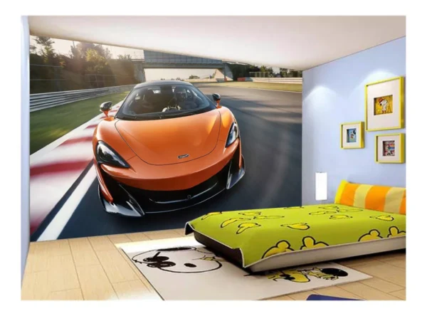 Papel De Parede 3d Carro Mc Laren Pista Super 7,5m² Car259