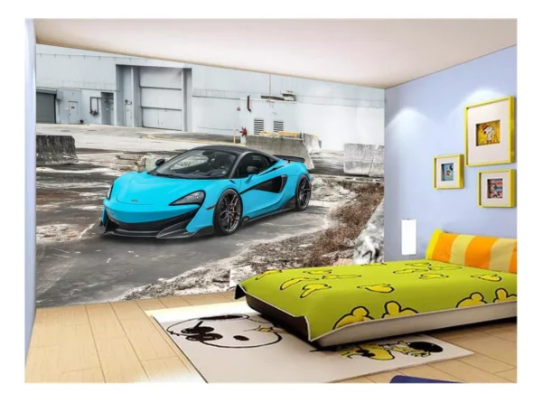 Papel De Parede 3d Carro Mc Laren Pista Super 7,5m² Car261