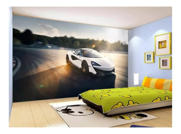 Papel De Parede 3d Carro Mc Laren Pista Super 7,5m² Car263