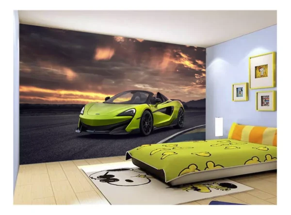 Papel De Parede 3d Carro Mc Laren Pista Super 7,5m² Car266