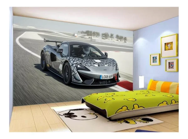 Papel De Parede 3d Carro Mc Laren Pista Super 7,5m² Car267