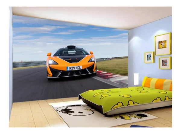 Papel De Parede 3d Carro Mc Laren Pista Super 7,5m² Car268