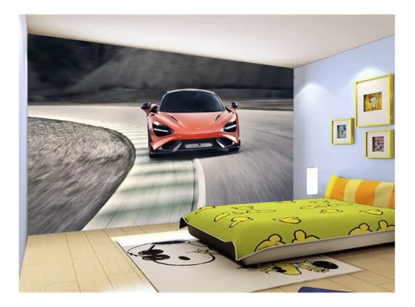 Papel De Parede 3d Carro Mc Laren Pista Super 7,5m² Car270