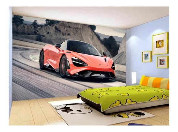 Papel De Parede 3d Carro Mc Laren Pista Super 7,5m² Car273