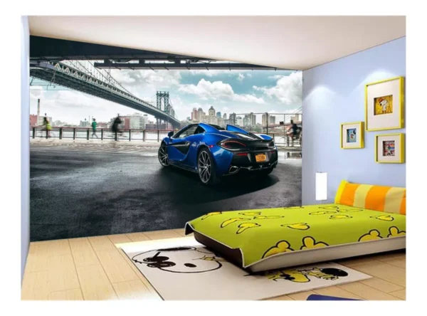 Papel De Parede 3d Carro Mc Laren Pista Super 7,5m² Car275