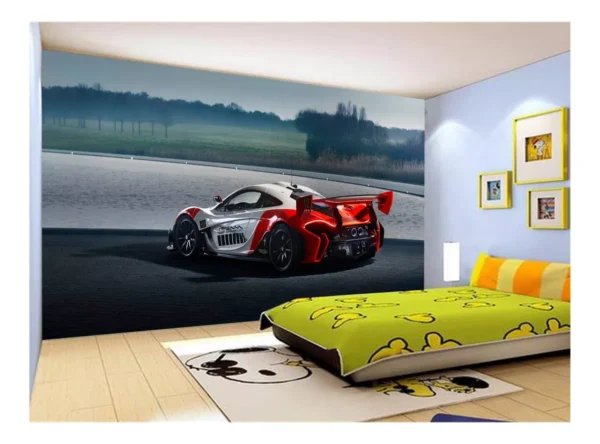 Papel De Parede 3d Carro Mc Laren Pista Super 7,5m² Car278