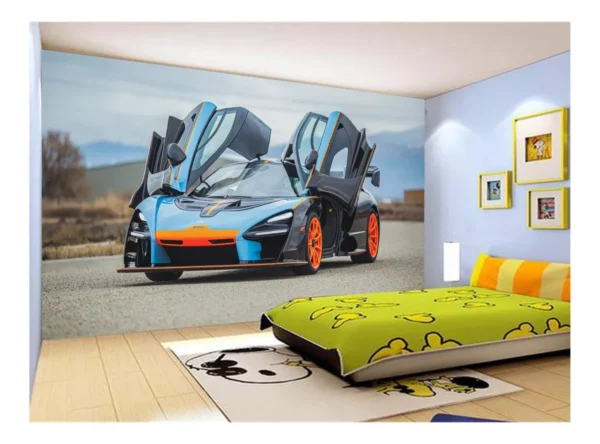 Papel De Parede 3d Carro Mc Laren Pista Super 7,5m² Car279