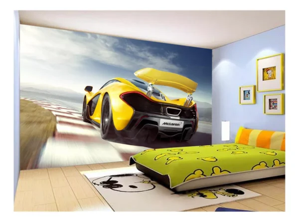 Papel De Parede 3d Carro Mc Laren Pista Super 7,5m² Car280