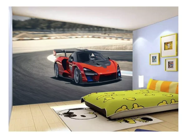 Papel De Parede 3d Carro Mc Laren Pista Super 7,5m² Car283