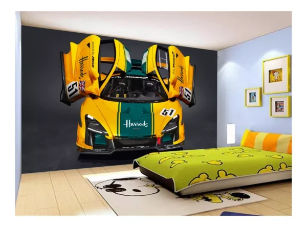 Papel De Parede 3d Carro Mc Laren Pista Super 7,5m² Car286