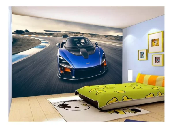 Papel De Parede 3d Carro Mc Laren Pista Super 7,5m² Car289