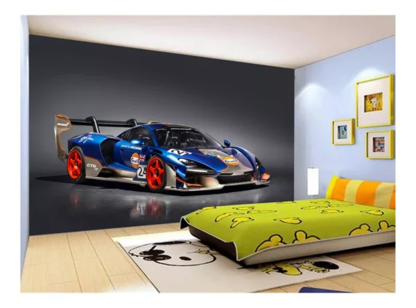 Papel De Parede 3d Carro Mc Laren Pista Super 7,5m² Car292