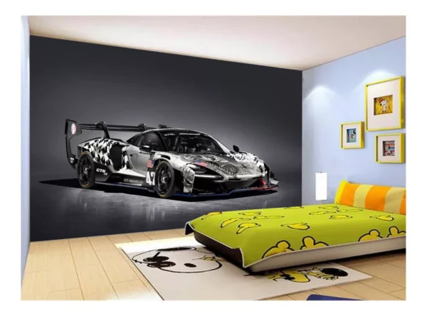 Papel De Parede 3d Carro Mc Laren Pista Super 7,5m² Car293