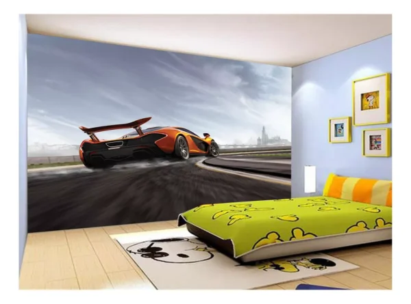 Papel De Parede 3d Carro Mc Laren Pista Super 7,5m² Car294