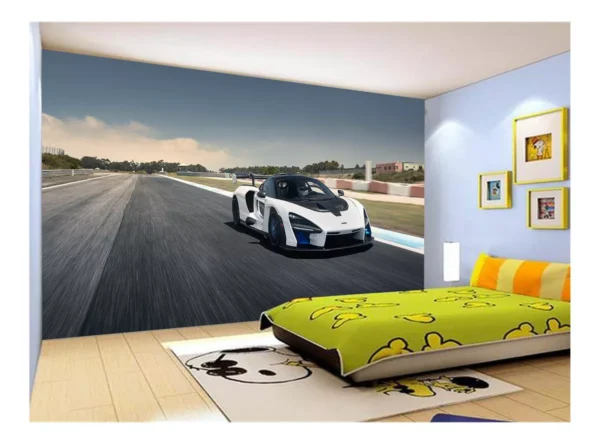 Papel De Parede 3d Carro Mc Laren Pista Super 7,5m² Car295