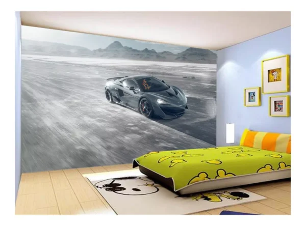 Papel De Parede 3d Carro Mc Laren Pista Super 7,5m² Car296