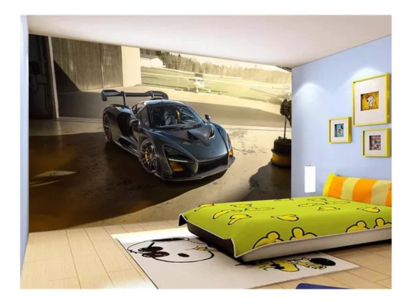 Papel De Parede 3d Carro Mc Laren Pista Super 7,5m² Car297