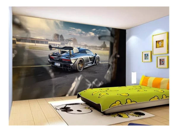 Papel De Parede 3d Carro Mc Laren Pista Super 7,5m² Car299