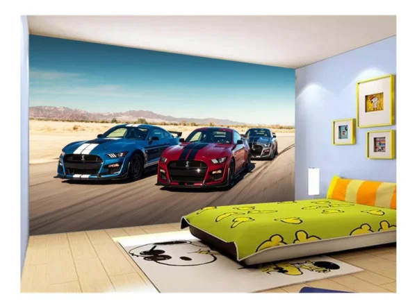 Papel De Parede 3d Carro Shelby Mustang Cobra 7,5m² Car73