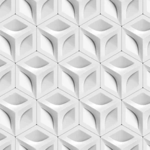 Papel De Parede 3d Circulos Bumerangue Geometrico Adesivo