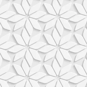 Papel De Parede 3d Floral Cinza Branco Geometrico Adesivo