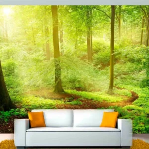 Papel De Parede 3d Floresta Arvores Natureza Folhas M² Xna16