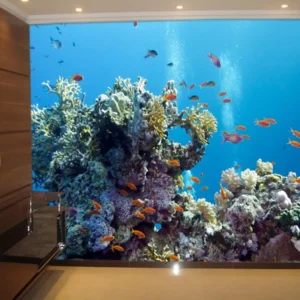 Papel De Parede 3d Fundo Do Mar Peixes Corais 3,5m² Fm18