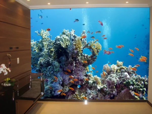 Papel De Parede 3d Fundo Do Mar Peixes Corais 3,5m² Fm18